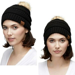 C.C Beanie Fur Pom CC Beanie (HAT43)